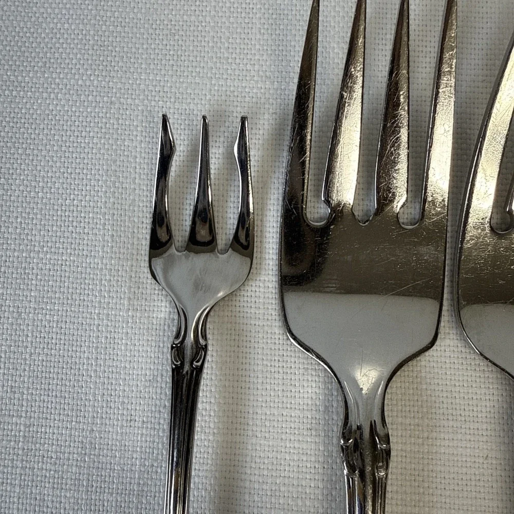 Oneida‎ Community Plantation Stainless Salad Fork Glossy Silverware Flatware  8